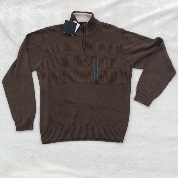 Tricots St. Raphael Pullover Soft Sherpa Collar Deadstock 1/4 Zip Sweater L - Picture 2 of 7
